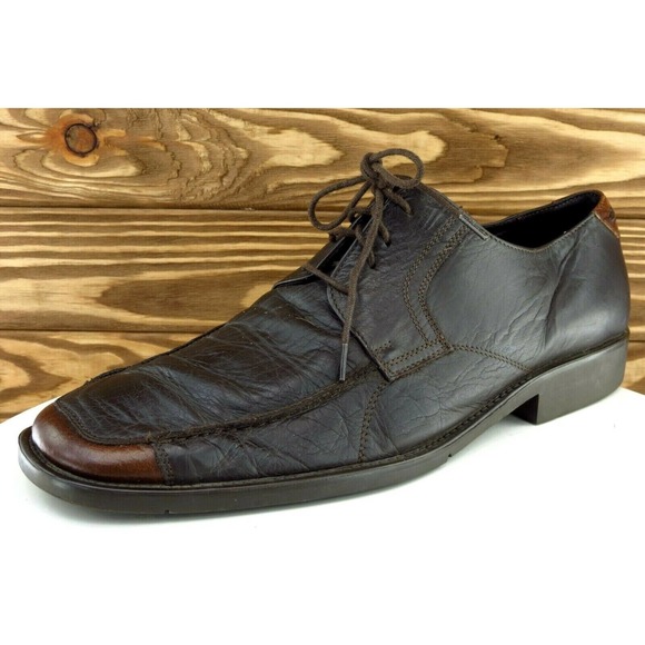 Skechers Shoes Sz 46 M Square Toe Brown Derby Oxfords Leather‎ Men 70306 - Picture 1 of 9